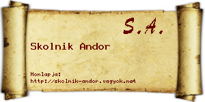 Skolnik Andor névjegykártya